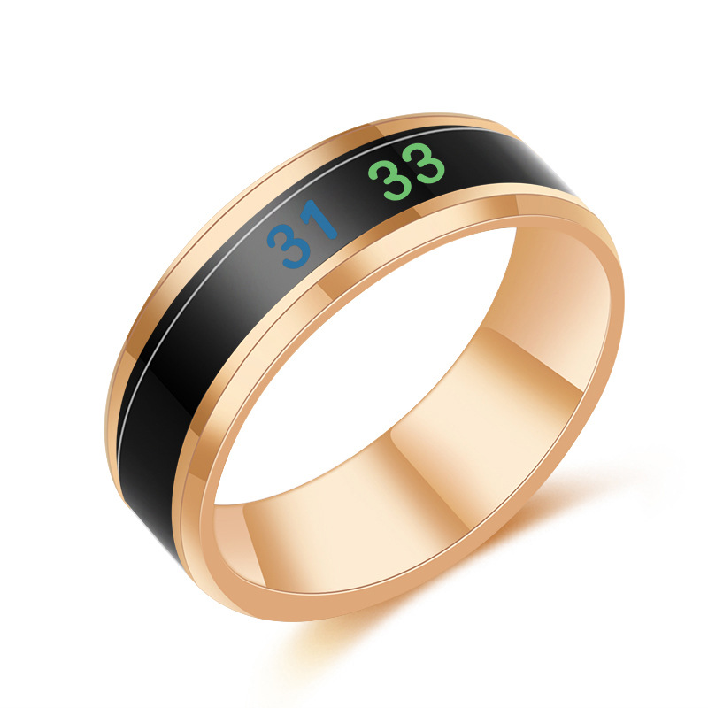 Intelligent stainless steel temperature sensing ring temperature sensitive color changing titanium steel smart ring