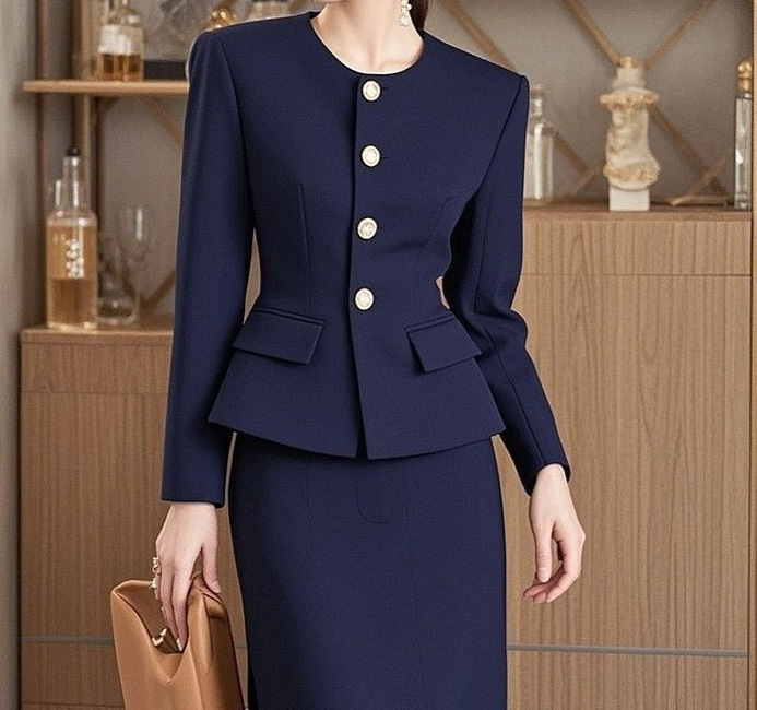 "DUMA"Women Fall Ankora Red Wine Red Coat and Skirt Set Sophisticated Elegant 2‑Piece Outfit