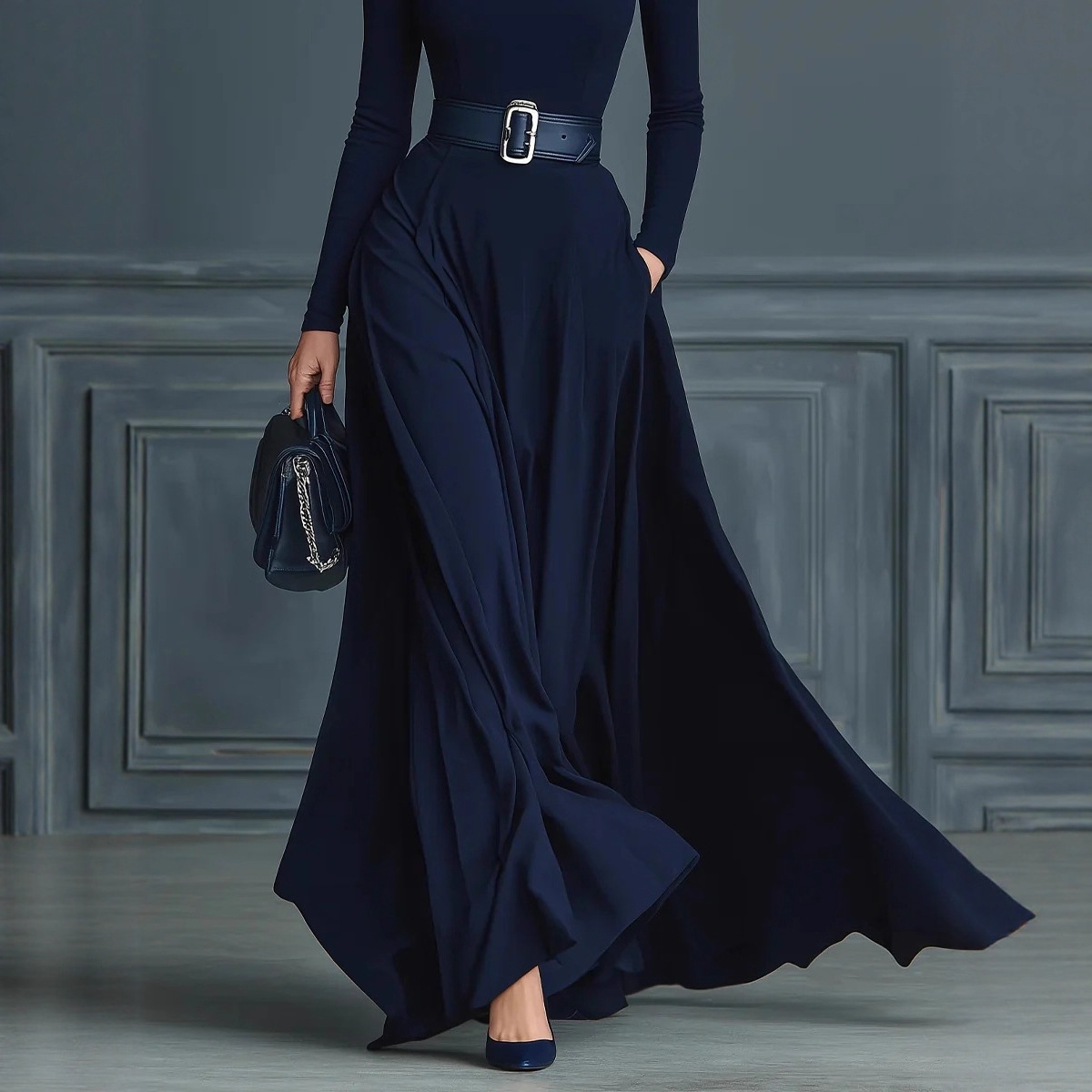 Free delivery of high-quality 2026 new summer women's clothing hot selling long sleeved high neck dress