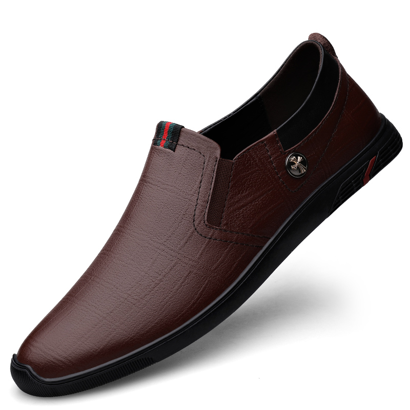 SocNoDn Men's Driving Shoes Slip On 2026 Spring Autumn Casual Leather Shoes Male Fashion Loafer Shoes Designer Shoes Soft