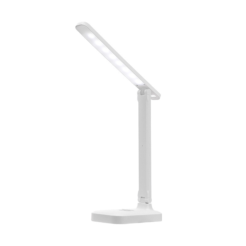 Foldable LED Desk Lamp, USB Charging Eye-Caring Table Light with 3 Color Temperatures, 180° Adjustable, Phone Stand, UK Plug for