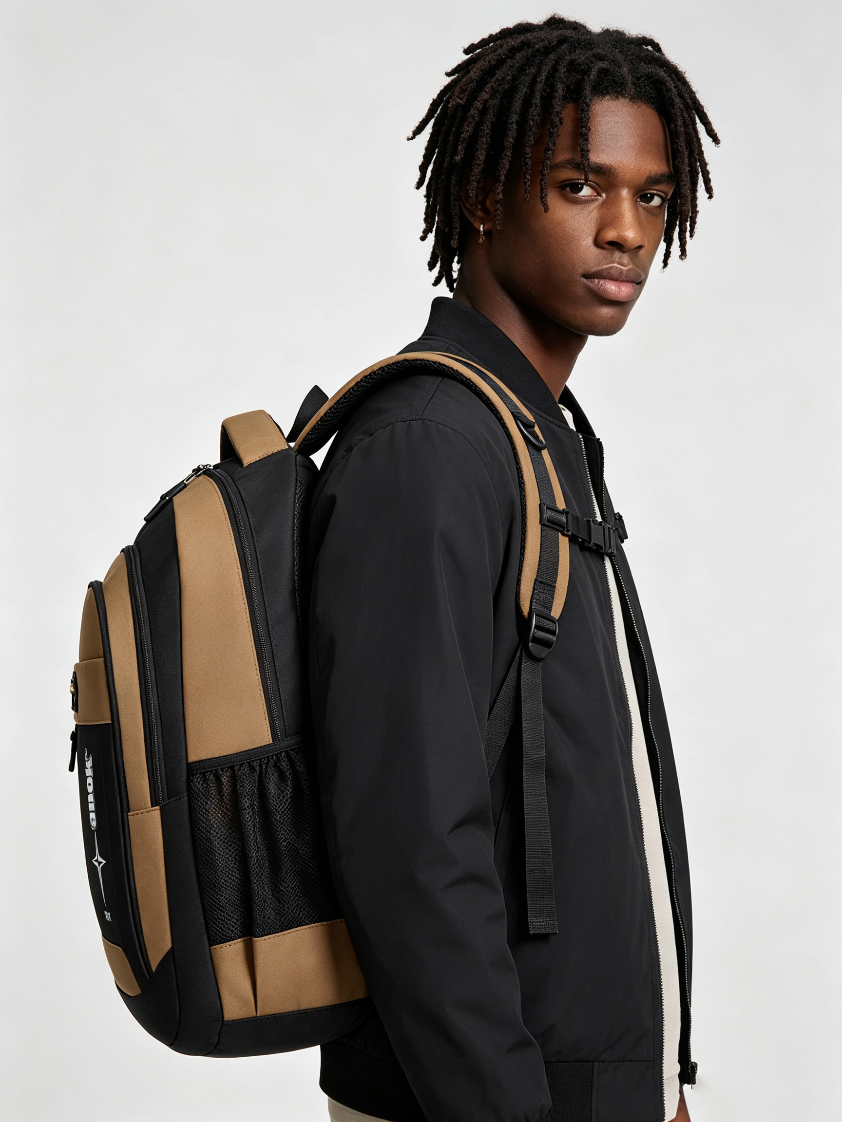 Super Low-Cost 15.6" Waterproof Laptop Backpack – Stylish Oxford Color-Block, Breathable Honeycomb Back, Includes Glasses Pocket