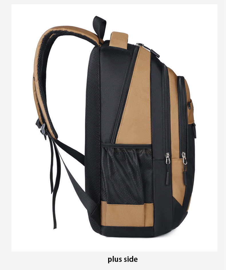 Super Low-Cost 15.6" Waterproof Laptop Backpack – Stylish Oxford Color-Block, Breathable Honeycomb Back, Includes Glasses Pocket