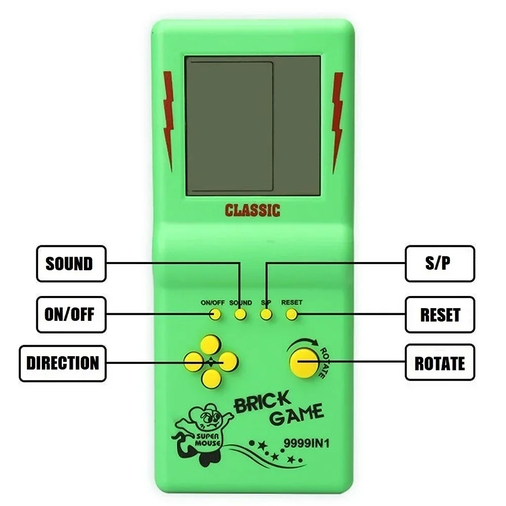 4 Colors Classic Elderly Childhood Gift Mini Portable Game Console BRICK GAME Handheld Players Nostalgic Educational Toys Pocket
