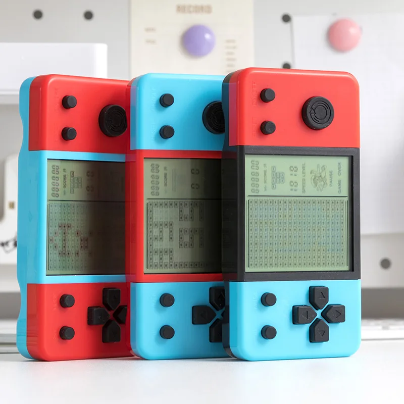 Pocket Tetris Handheld Game Console Retro Electronic Game Player Portable Stress Relief Toy