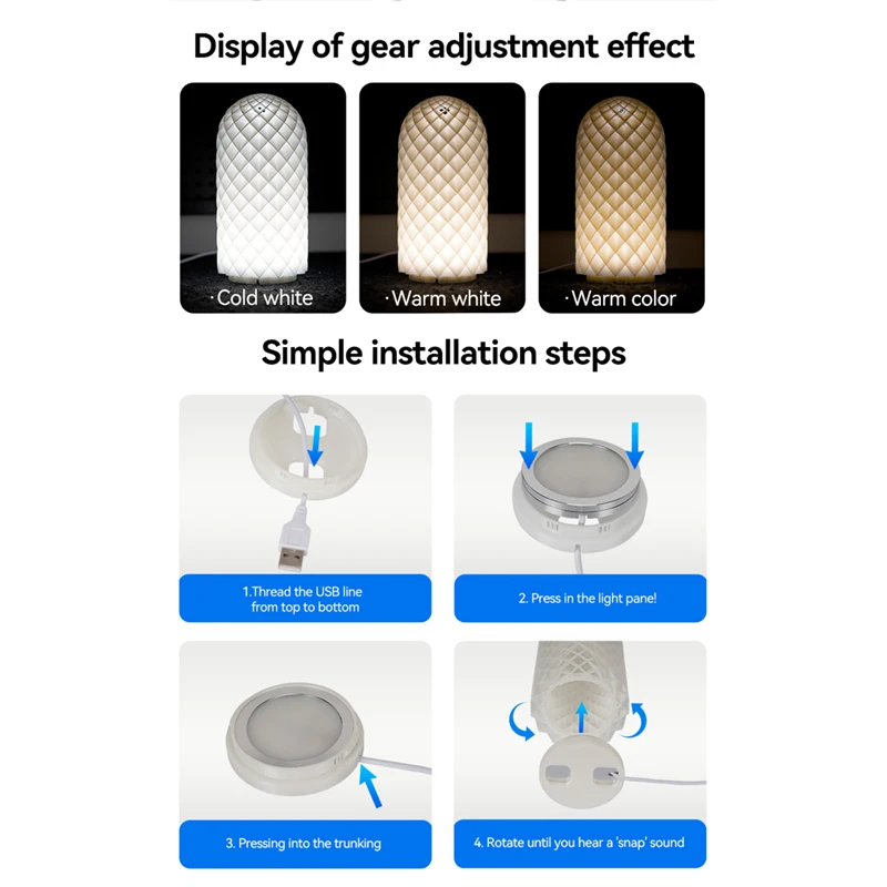 Lab Led Lamp Kit Adjustable Light Kit Led Light Parts Hardware DIY Model White /Cold/Warm Light Without Lamp Shell