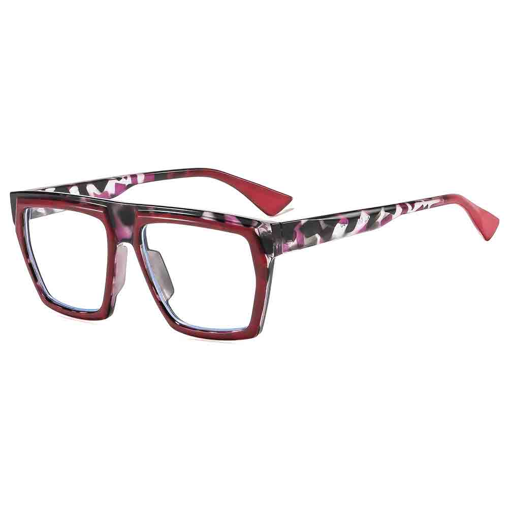 Trendy Flat Top Anti Blue Light Glasses Frame For Women Large Square Frame Lightweight Fashion Travel Daily Outdoor Eyeglasses