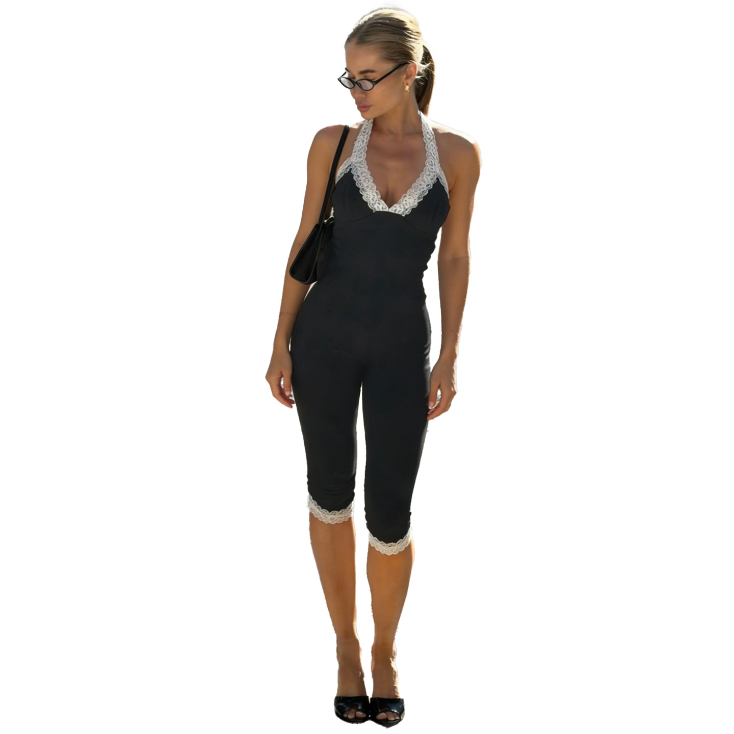 Free delivery of high-quality 2026 new summer women's clothing hot selling sexy hanging neck slim fit sleeveless jumpsuit