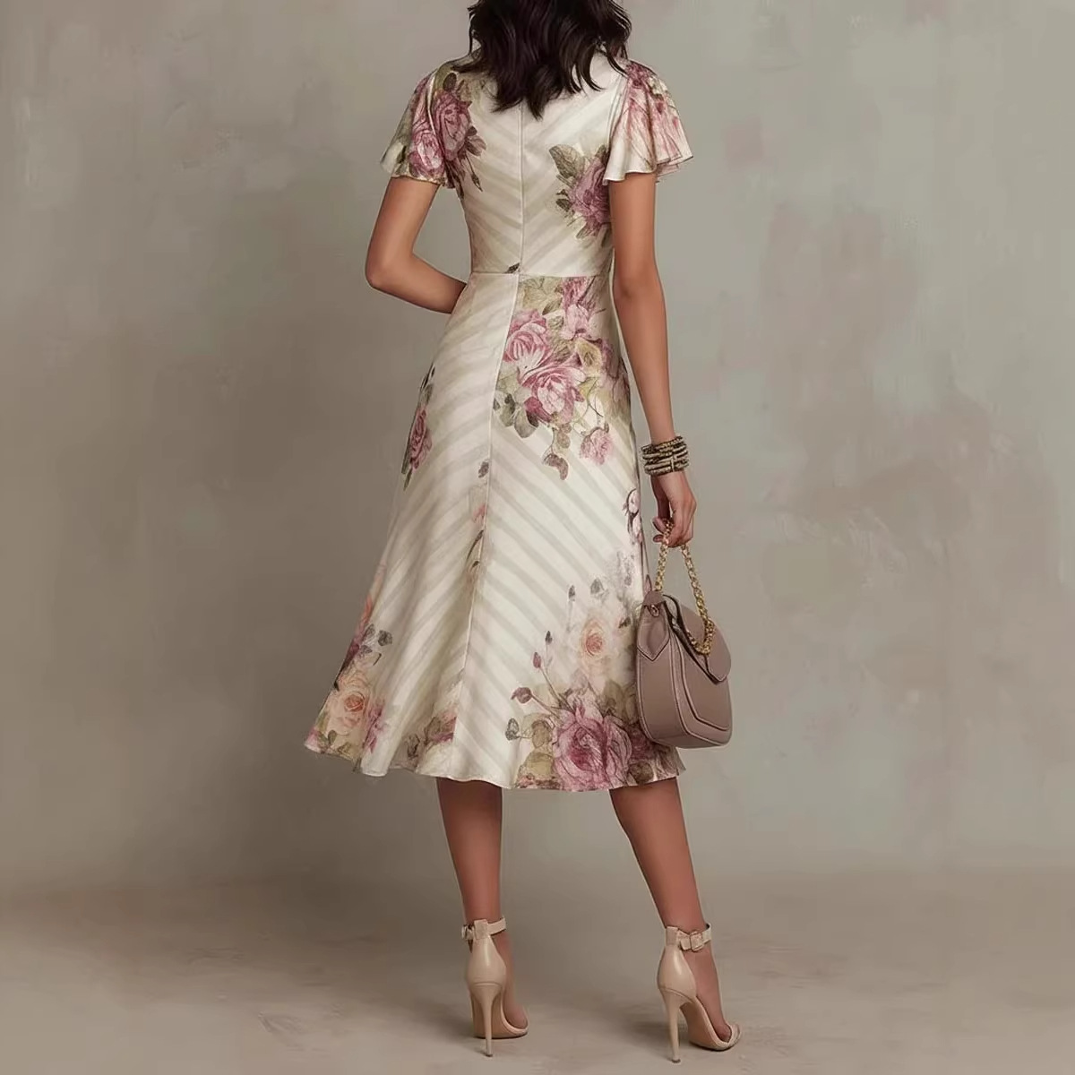 Free delivery of high-quality 2026 new summer women's clothing hot selling V-neck ruffled dress