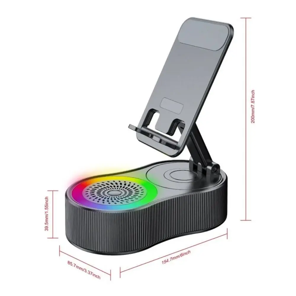 4 in 1 Phone Charging Stand with Speaker HD Sound Non-Slip Power Banks Bracket Portable Foldable Bluetooth Audio Phone Holder