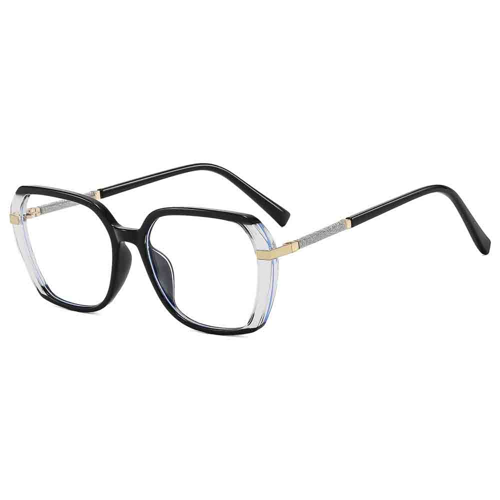 Retro Personal Street Women'S Polygonal Anti-Blue Glasses Leisure Fashion Literature Simple Optical Prescription Glasses Frame