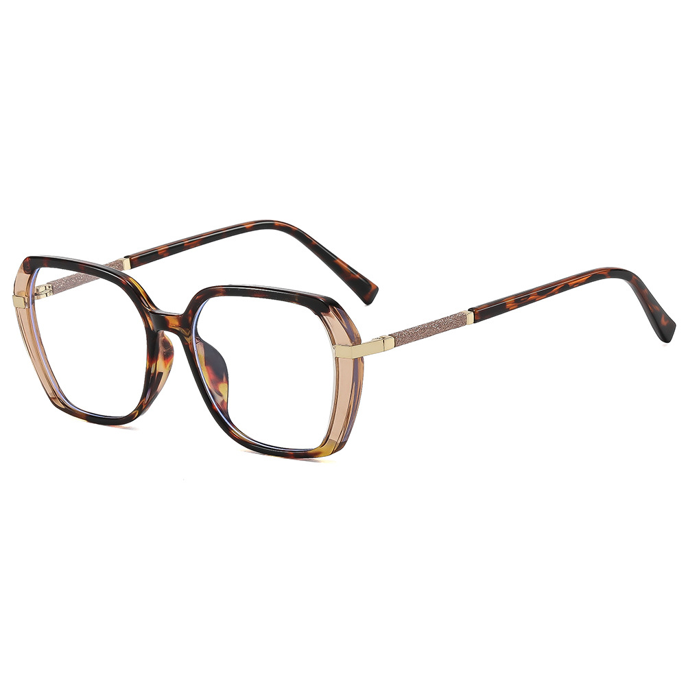 Retro Personal Street Women'S Polygonal Anti-Blue Glasses Leisure Fashion Literature Simple Optical Prescription Glasses Frame