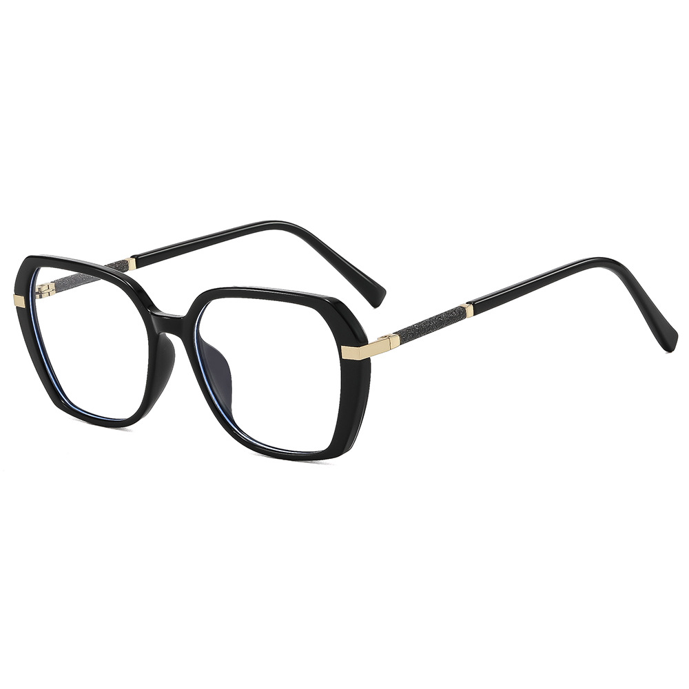 Retro Personal Street Women'S Polygonal Anti-Blue Glasses Leisure Fashion Literature Simple Optical Prescription Glasses Frame