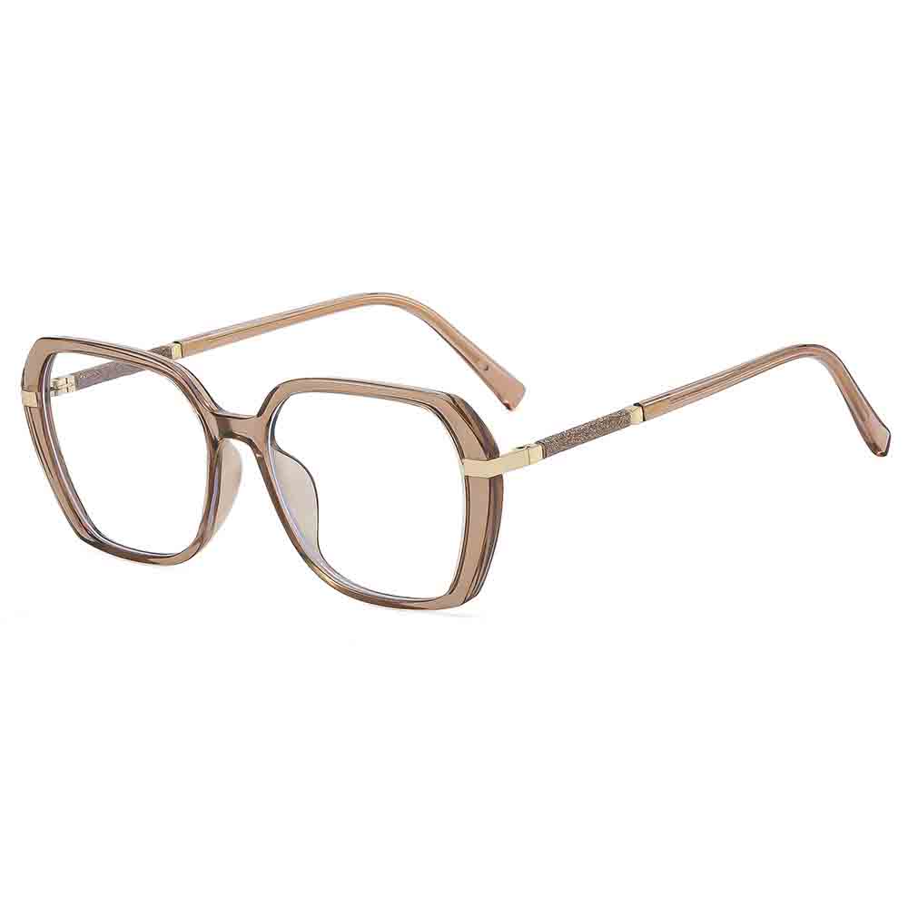 Retro Personal Street Women'S Polygonal Anti-Blue Glasses Leisure Fashion Literature Simple Optical Prescription Glasses Frame