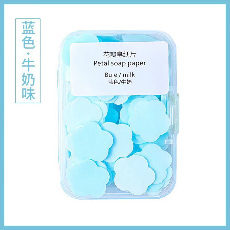 Disposable portable hand sanitizer for portable travel outdoor hand soap paper mini petal box soap tablets