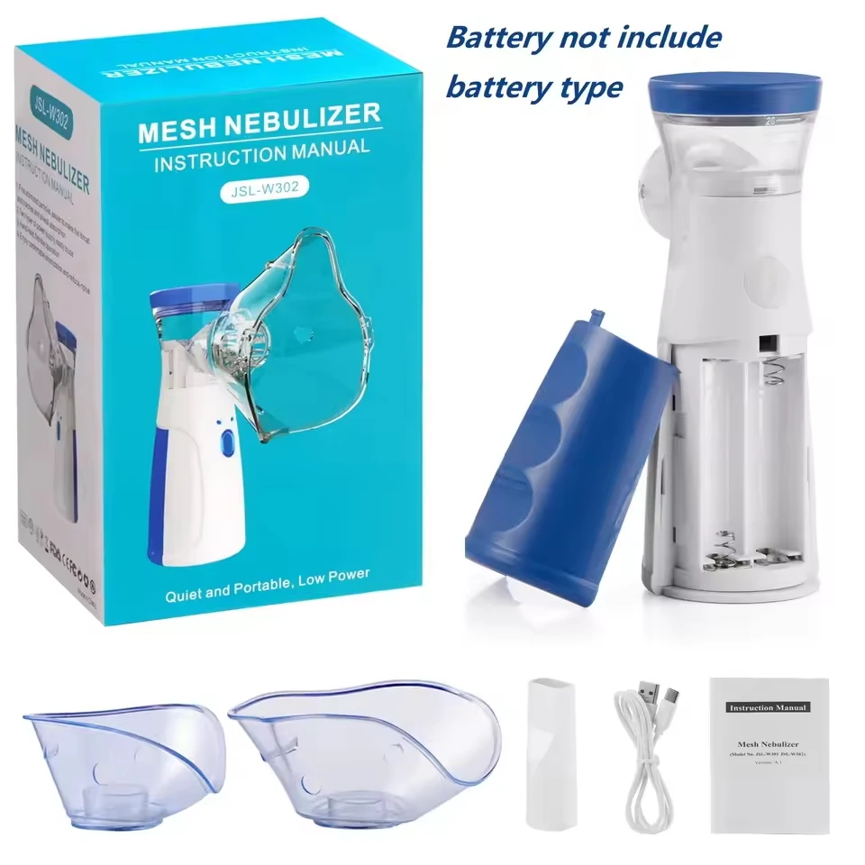 New Portable Blue Mini Handheld Nebulizer Inhaler Nebulizer Kids Adult Mesh Atomizer Nebulizador Medical Equipment Asthma