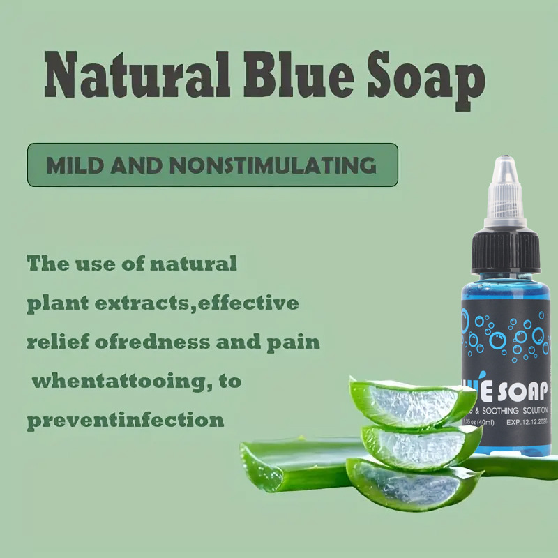 40ML Blue Algae Tattoo Foam Cleanser 40ML Tattoo Disinfectant Cleaning Liquid Tattoo Supply For Tattoo Skin Care