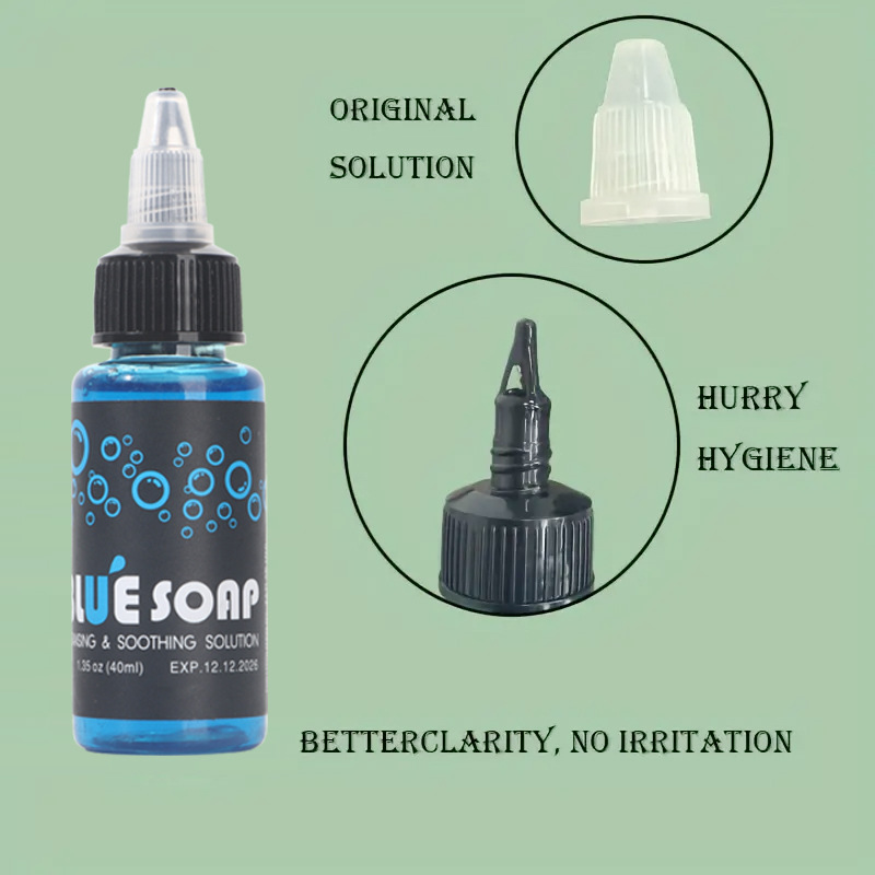 40ML Blue Algae Tattoo Foam Cleanser 40ML Tattoo Disinfectant Cleaning Liquid Tattoo Supply For Tattoo Skin Care