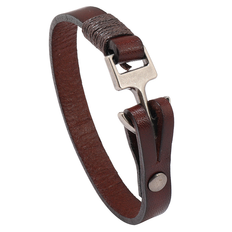 New Punk Cowhide Leather Bracelets Bangles Fashion Anchor Bracelet Men Hot-selling Original Ocean Style Accessories Jewelry Gift
