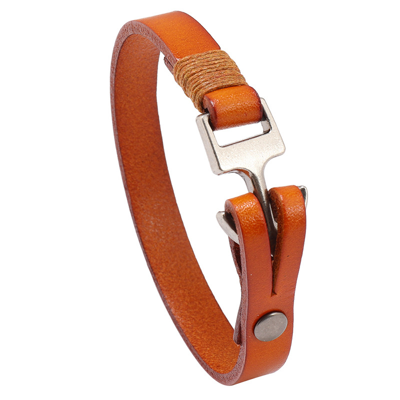 New Punk Cowhide Leather Bracelets Bangles Fashion Anchor Bracelet Men Hot-selling Original Ocean Style Accessories Jewelry Gift