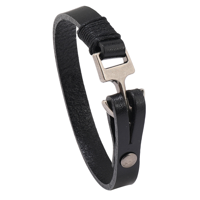 New Punk Cowhide Leather Bracelets Bangles Fashion Anchor Bracelet Men Hot-selling Original Ocean Style Accessories Jewelry Gift