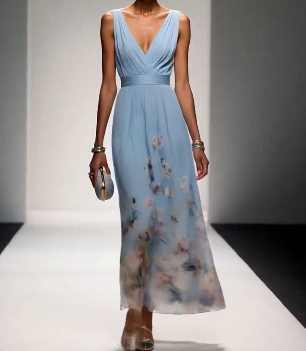 Free delivery of high-quality 2026 new summer women's clothing hot selling V-neck dress