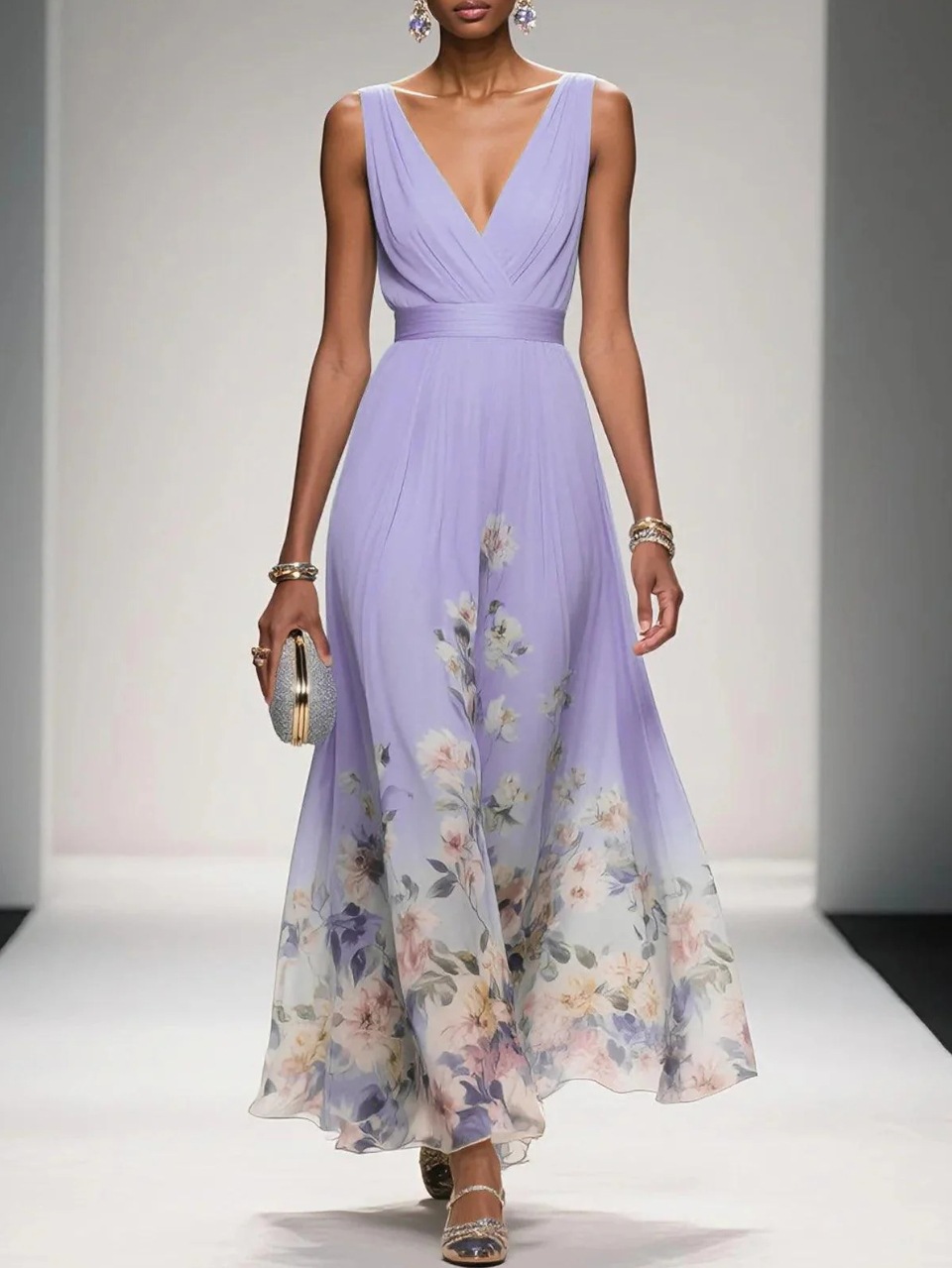 Free delivery of high-quality 2026 new summer women's clothing hot selling V-neck dress