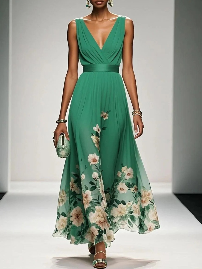Free delivery of high-quality 2026 new summer women's clothing hot selling V-neck dress