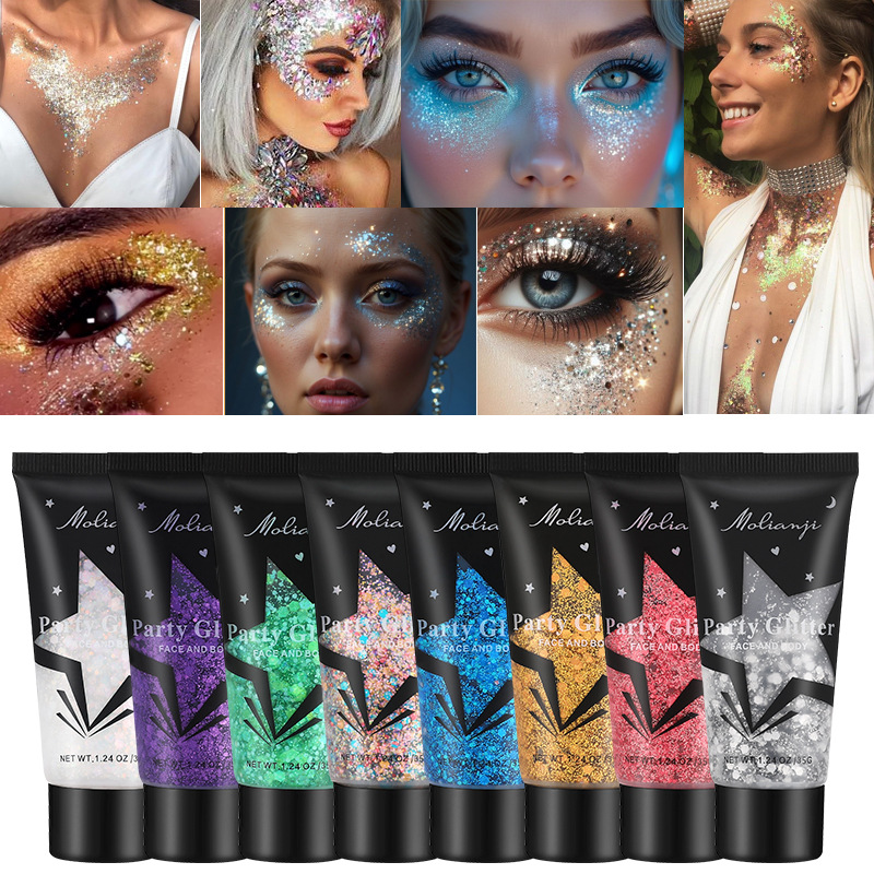 Popular pearl gel sequins glitter eye shadow face stage bright makeup