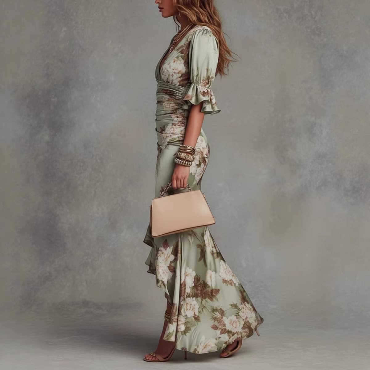 Free delivery of high-quality 2026 new summer women's clothing hot selling V-neck slim fit long dress