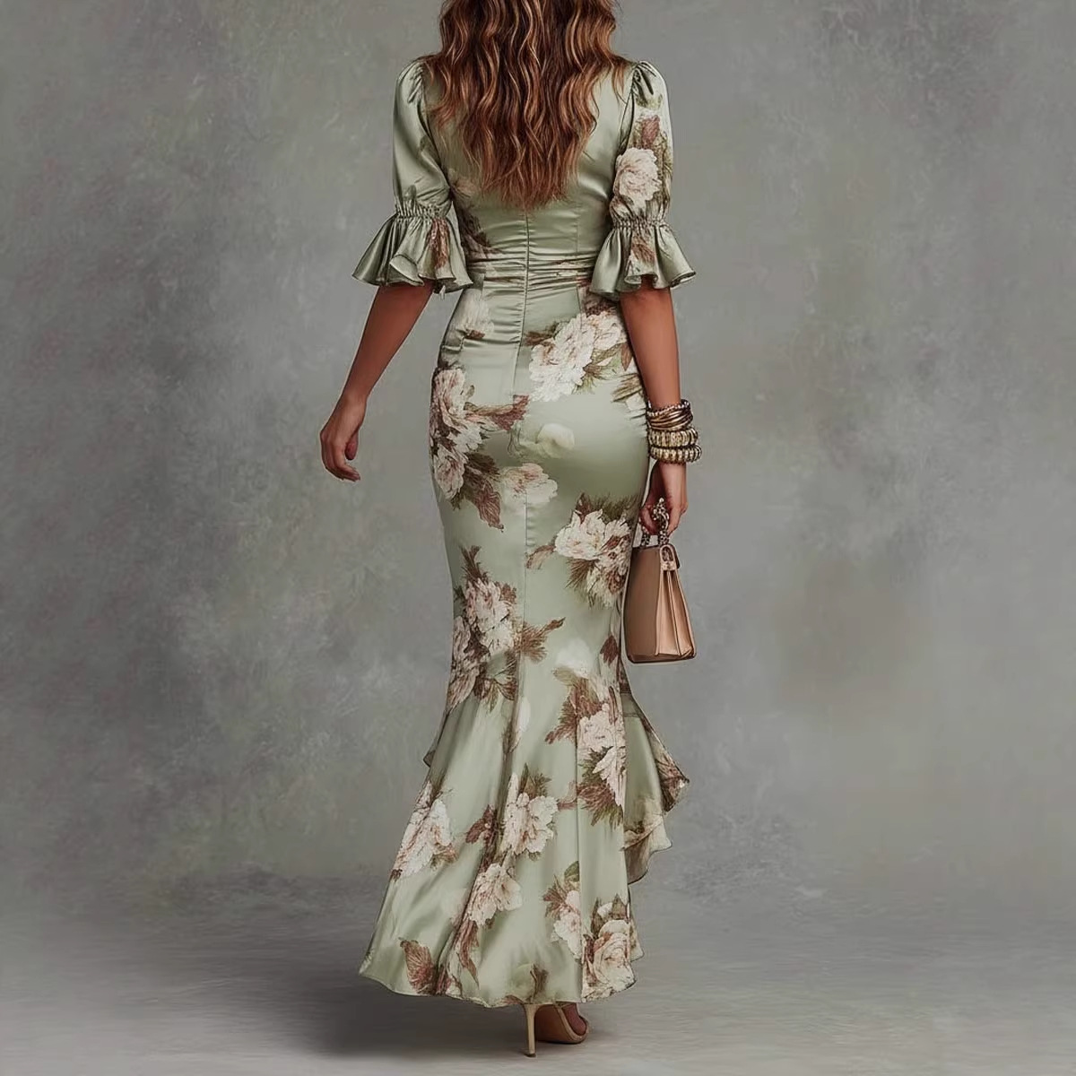Free delivery of high-quality 2026 new summer women's clothing hot selling V-neck slim fit long dress