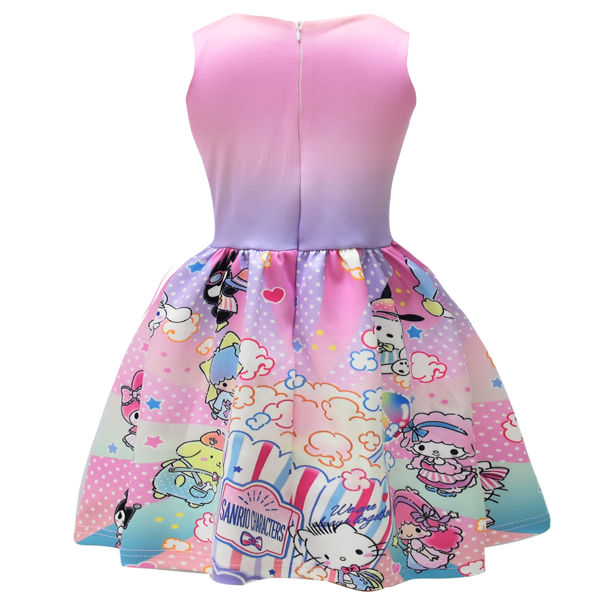 Cute Cartoon Cotton Summer Girls Dress Children Dresses Princess Baby Hello Kitty Dress Kids Sleeveless bow