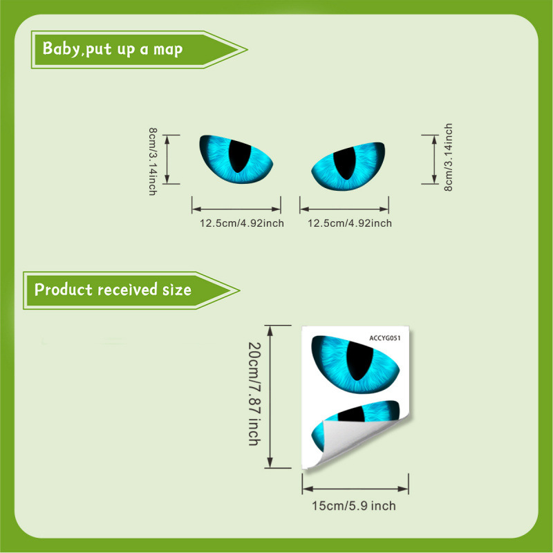 1PC Creative luminous Eyes, Bathroom Toilet Stickers, Home Glass Wall Stickers, Wall Decorations