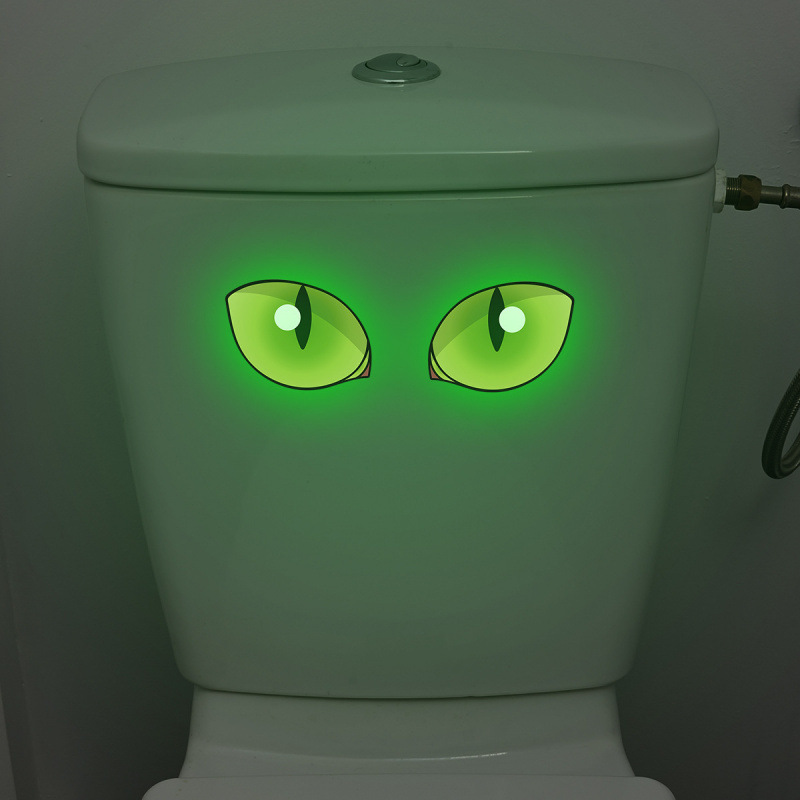 1PC Creative luminous Eyes, Bathroom Toilet Stickers, Home Glass Wall Stickers, Wall Decorations