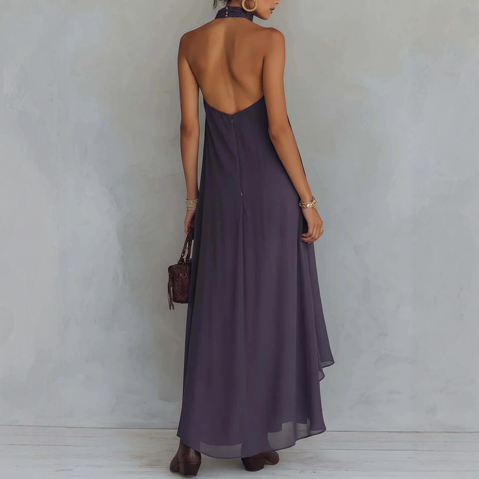 Free delivery of high-quality 2026 new summer women's clothing hot selling embroidered high neck sleeveless long skirt