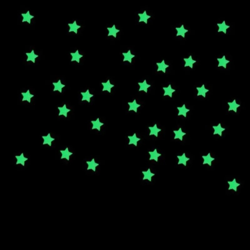 100pcs Luminous Wall Stickers Stars shine in the dark Sticker Decals for Kids Baby rooms Colorful Fluorescent Stickers Home deco