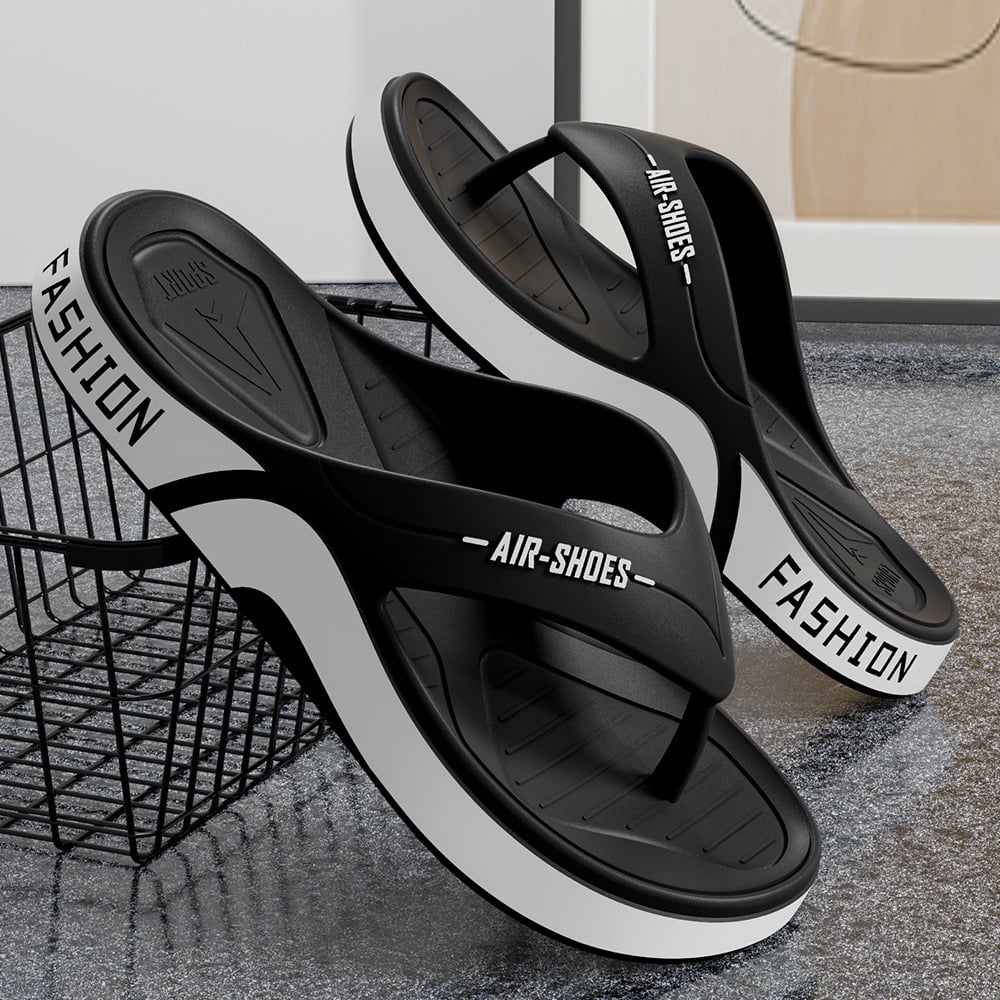 Summer men's flip flops for outerwear  sporty  non slip  casual  soft bottom  trendy  clip on  versatile  and cool slippers