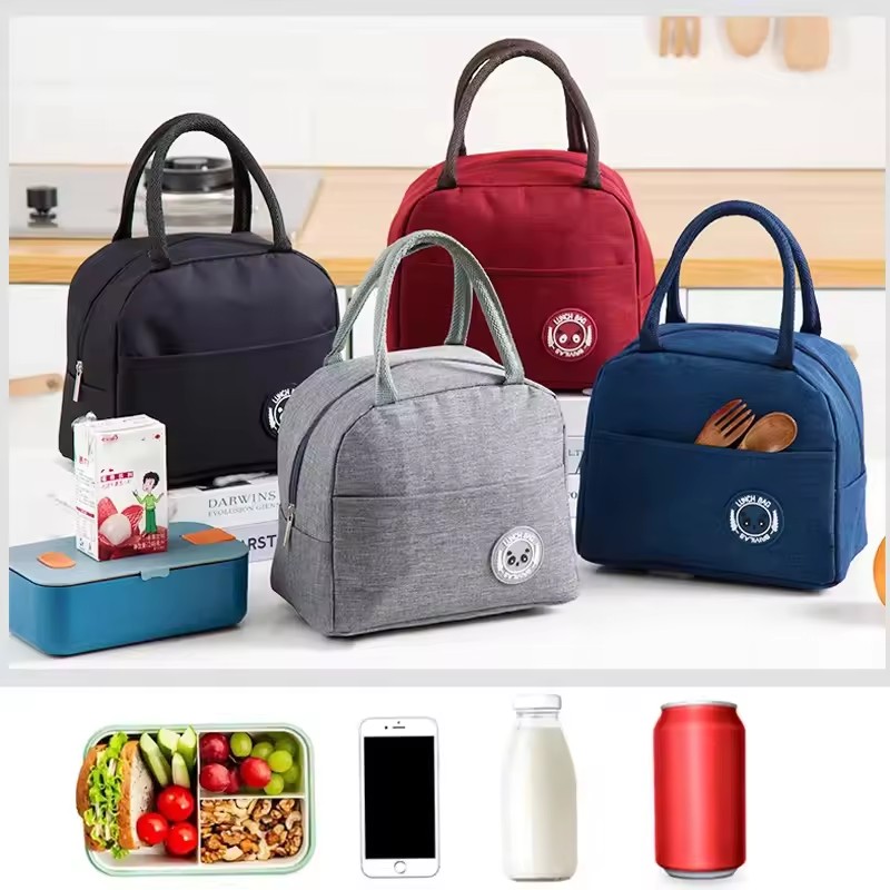 Portable Lunch Bag Canvas Insulated Box Thermal Cold Food Container Students Insulated Freezer Bag Keep warm Camping Picnic Bag