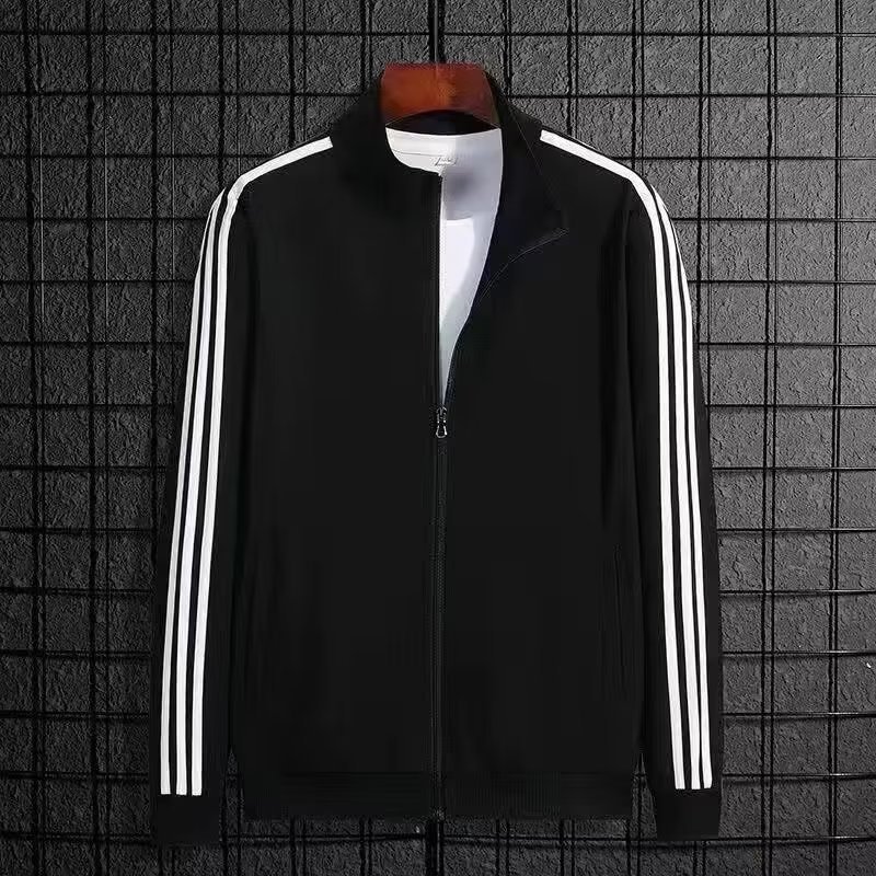 Fashionable trendy Plus-size men's clothing stand up collar long sleeved zipper sweatshirt sports pants two-piece set
