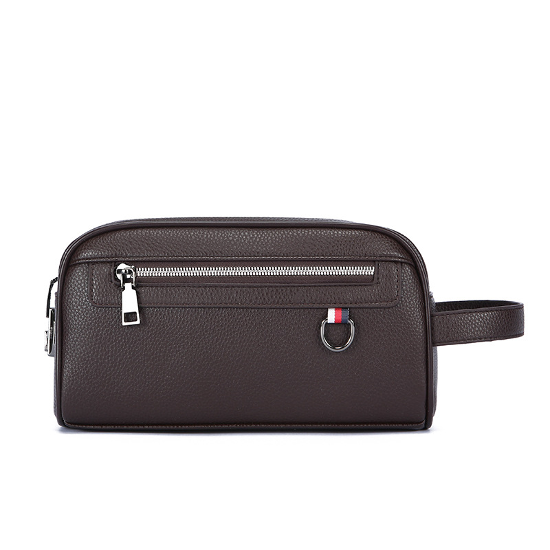 Men's New Business and Leisure Handbag Soft Leather Large Capacity Mobile Phone Bag Wallet Versatile Outdoor Travel Storage Bag