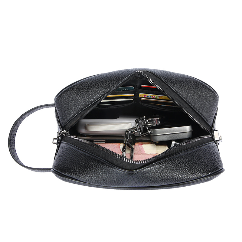 Men's New Business and Leisure Handbag Soft Leather Large Capacity Mobile Phone Bag Wallet Versatile Outdoor Travel Storage Bag