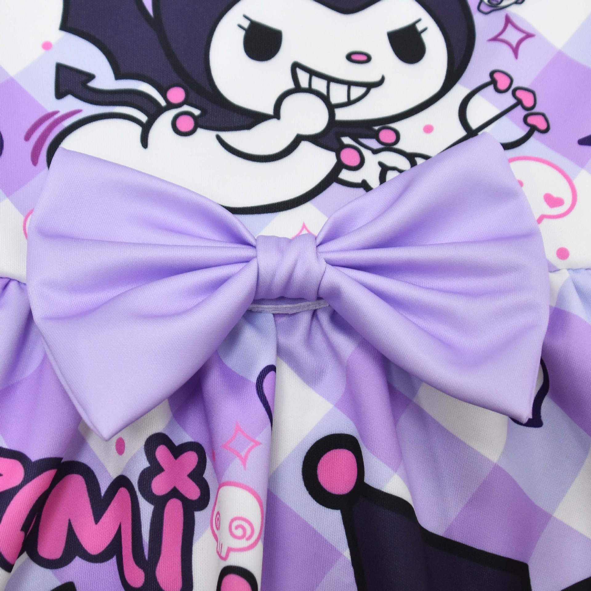 Cute Cartoon Cotton Summer Girls Dress Children Dresses Princess Baby Kuromi Dress Kids Sleeveless bow