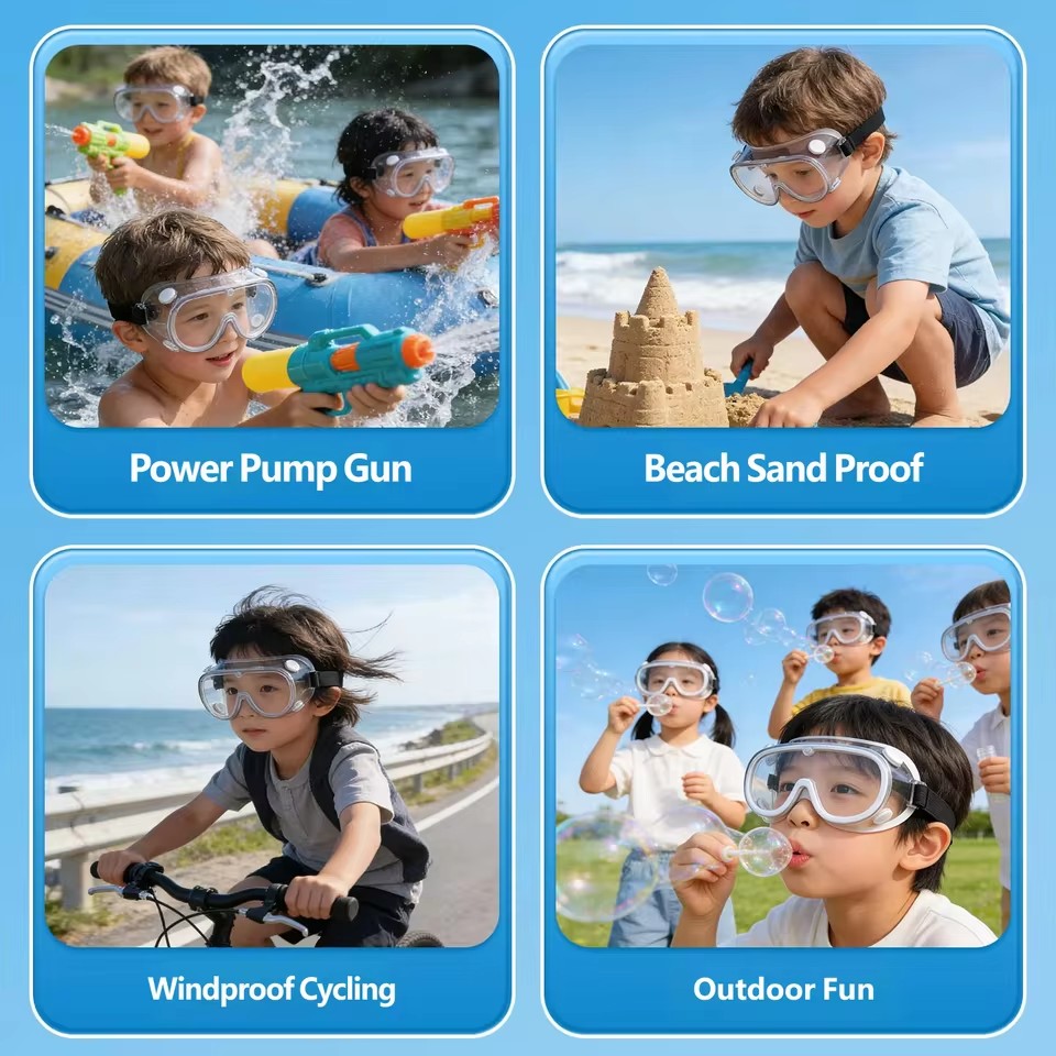 Anti Fog Goggles Waterproof Dust Proof Windproof Protective Glasses for Laboratory Work Water Park Pool Protection Eye Shield