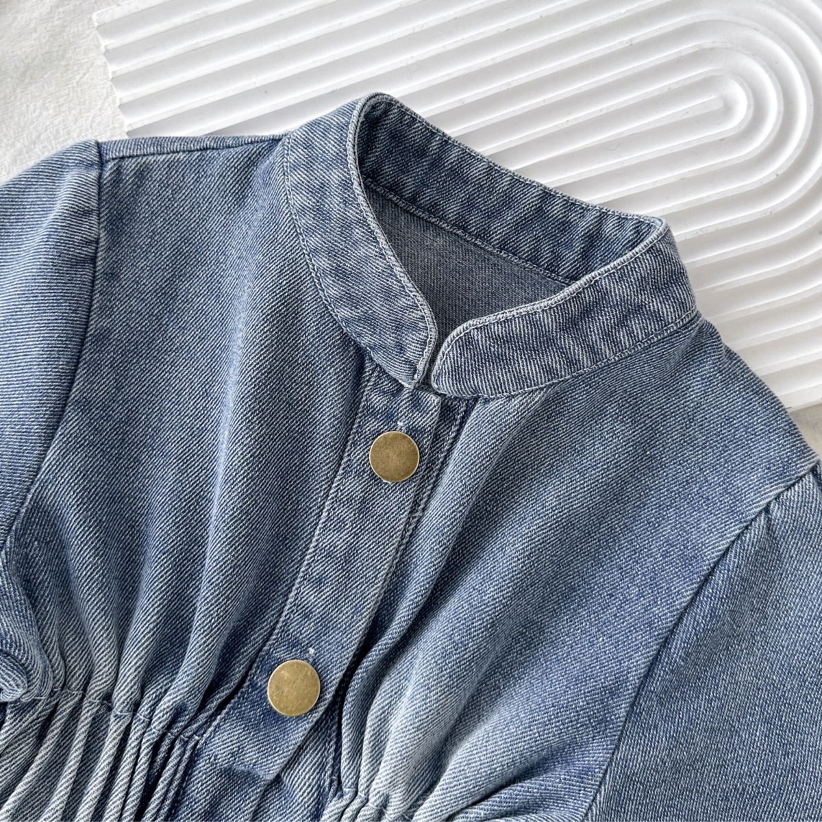 Spring Autumn New Style Girls' Waist-Cinching Elastic Jacket Lace Splicing Trim Fashionable Trendy Outerwear