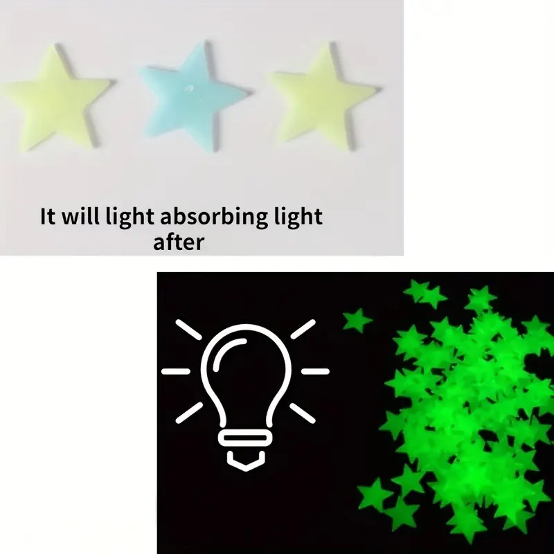 100pcs Luminous Wall Stickers Stars shine in the dark Sticker Decals for Kids Baby rooms Colorful Fluorescent Stickers Home deco