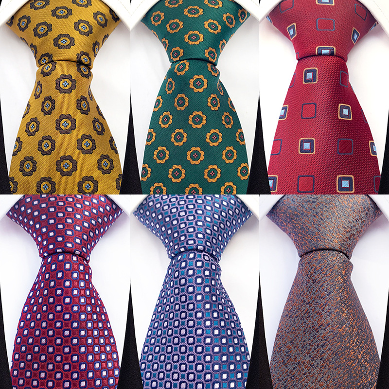 Design Wedding 8CM Men Tie Jacquard Paisley Flower Neckties for Men Daily Wear Business Party Groom Collar Accessories Gift