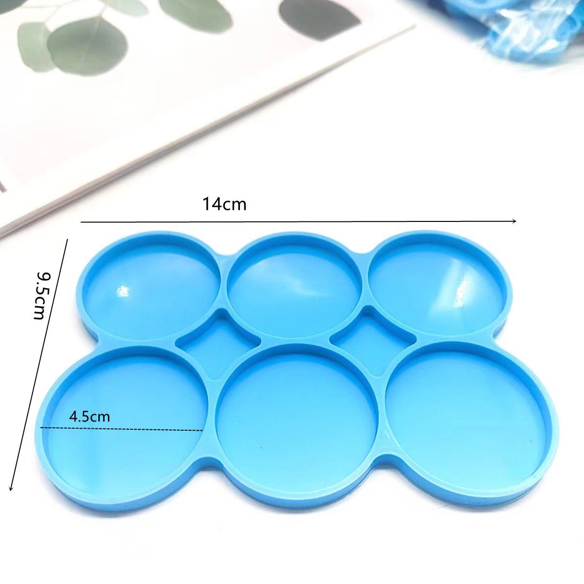 DIY 6-Cavity Silicone Large Round Molds 6 Pack Circle Disc Resin Coaster Mould Jewelry Casting Necklace Pendant Keychain Charms