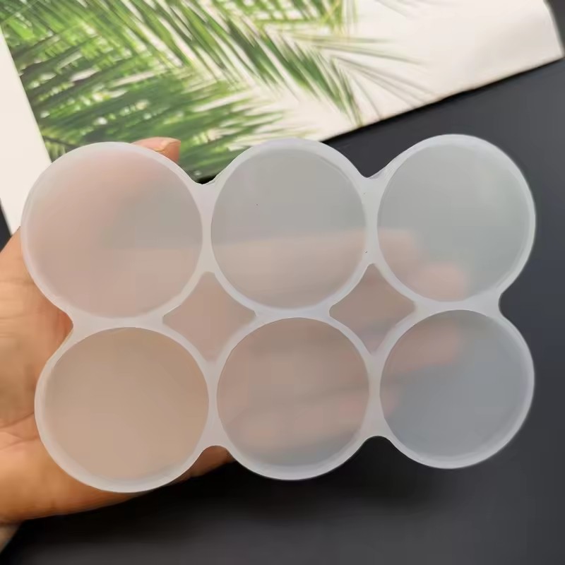 DIY 6-Cavity Silicone Large Round Molds 6 Pack Circle Disc Resin Coaster Mould Jewelry Casting Necklace Pendant Keychain Charms