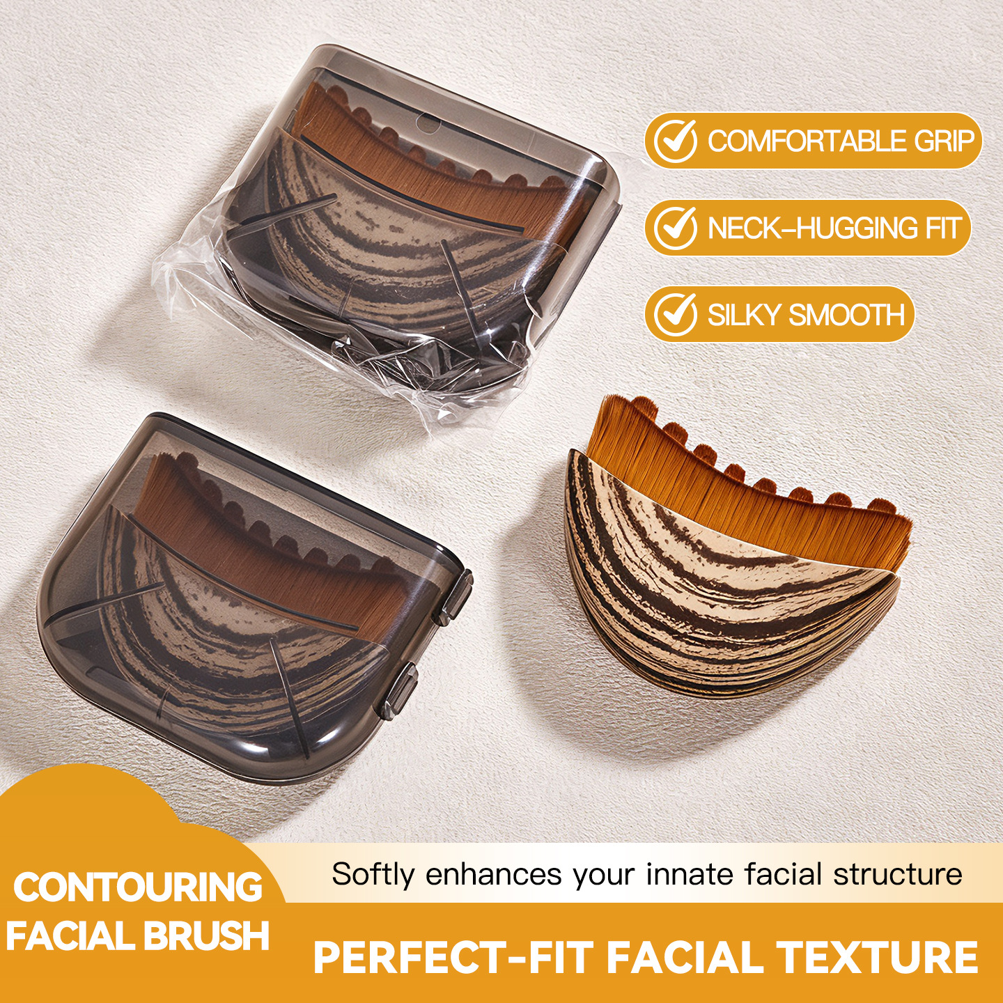 3-in-1 Contour Facial Brush — Gua Sha Scraping Massager for Eye & Neck Care, Lifting & Sculpting Beauty Tool
