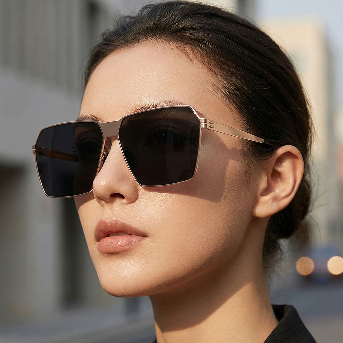 New Retro Boxy Ultra Light Men's Sunglasses, High-end Driving Sunglasses, Outdoor UV Protection